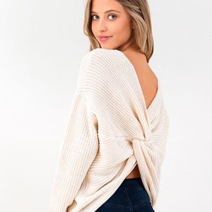 Ivory Twist Back Sweater
